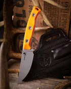 Akris Stonewash Standard G-10 Ember with Dark Chocolate Leather Sheath (95-10EM-1)