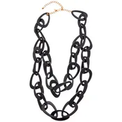 26" 2-Row Black Resin Link Necklace