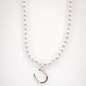 18K White Gold Plated Horse Shoe Necklace