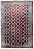 12.3 x 18- Kashmiri Fine Geometric Rectangle - Hand Knotted Rug — 21486
