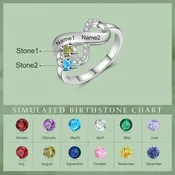 .925 Sterling Silver Birthstone and Names Rings