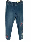 Soft Surroundings Size LARGE medium-wash DENIM Embroidered NEW Womens Jean