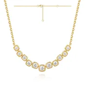 0.58 Ctw Link Diamond Necklace in 14 Karat Yellow Gold