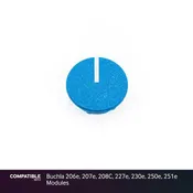 12mm Blue Knob Cap with Line for Buchla 206e, 207e, 208C, 227e, 230e, 250e, 251e Modules