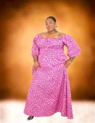 Temi Arican Print Dress _ pink fabric
