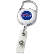 BUFFALO BILLS RETRACTABLE DELUXE BADGE REEL. SOLD IN SETS OF 3 ONLY.
