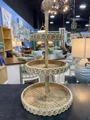 3 TIER SERVING TRAY WHITE WASH RATTAN