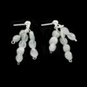 Aquamarine 3-Strand Sterling Silver Post Earrings