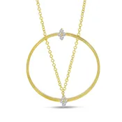 Yellow Gold Millgrain Diamond Circle Necklace — Creative Jewelers