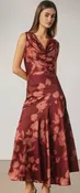 Abstract Floral Cowl Neck Maxi