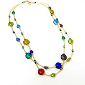 Astrid Double Strand Murano Glass Necklace — Poppi Italian Leather