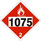 1075  BUTANE  LPG LIQUIFIED PETROLEUM GAS  PROPANE – CLASS 2 DOT PLACARD