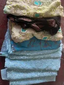 Blue Embroidered Fabric Pieces Set of 10 | Art, Craft & Scrapbooking