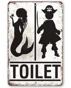 Bathroom Sign | Pirate Mermaid Toilet