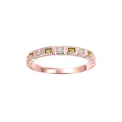 10Kt Rose Gold Diamond 1/12Ctw & Citrine 1/8Ctw Ring