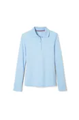 AK24CL Girls Long Sleeve Interlock Polo with Picot Collar ( Feminine Fit) - With Creative Learning Lab Logo