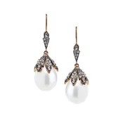 Azaara Vintage Classic Pearl Drop Earrings as seen in Brides Magazine