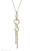 0.35 ctw Diamond Pavé Circle Dangle Pendant | 14K Yellow Gold | 36 Round Diamonds | Drop Design Necklace
