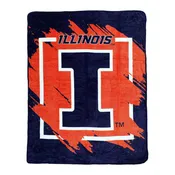 Illinois Fighting Illini Dimensional Micro 46x60 Raschel Throw Blanket - Navy Blue