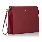 Adorn Leather Women's Wristlet Pouch Bag, Red