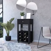 Ace Bar Cart, With Twelve Wine Cubbies, Casters, Rack