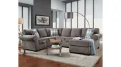 Affordable Furniture 3051 Charisma Smoke 3-Piece Sectional with Ottoman