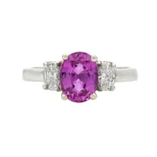 2.00 Carat Pink Sapphire Diamond Ring - GIA | Antique & Estate Jewelry | Designs in Gold