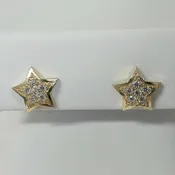10K CZ Star Stud Earrings