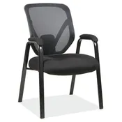 11789FBK Big & Tall Mesh Back Guest Chair with Arms and Black Frame