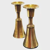 1950s Solid Polished Brass Pair of Dansk Candleholders by Quistgaard — Klassik
