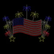 American Flag &amp; Fireworks Ground Display | Holiday Outdoor Decor