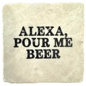 "Alexa, Pour Me" Marble Coaster-Funny and functional...the best combination!