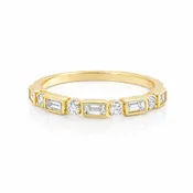 Baguette + Round Diamond Half Band | Brilliant Fine + Custom Jewelry