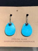 Turquoise Slab Earrings in Sterling Silver