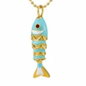 Abundance Fish Necklace - Light Blue
