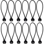 12 pcs Black Tarpaulin Bungees Balls Tarp Bungee Cord For Banner, Tarpaulins, Pavilions, Tents, Tent Bungee Hooks,