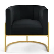 Black Velvet Barrel Side Chair — Diehl Event Rentals