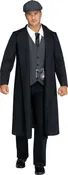 1920's Blinder Bad Boy Black Coat 20's Adult Costume