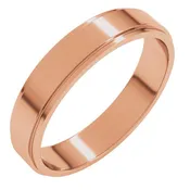 10K Rose Gold 4 mm Stepped-Edge Flat Band Size 9