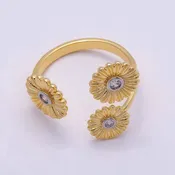 24K GF CZ Triple Sunflower