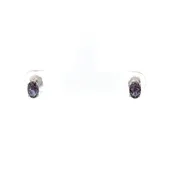 Alexandrite White Gold Stud Earrings