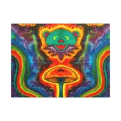 Bear and Mushroom Tie-Dye Canvas Print | JamminOn