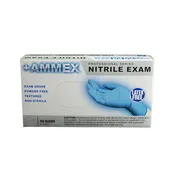 AMMEX Blue Nitrile Exam Gloves, PF 3 mil