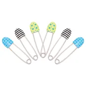 Decorated Diaper Pins - 6 Count