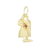 00371 - Small Bride & Groom with Ruby Gemstone Bouquet