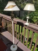 cream and gold tole painted lamps — Something Special
