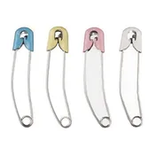 Curved Cloth Diaper Pins with Metal Locking Head