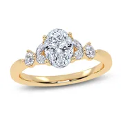 Certified Oval-Cut Lab-Grown Diamond Engagement Ring 1 ct tw 14K Yellow Gold