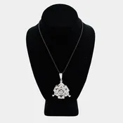 Pre-Owned 14k White Gold Freemason Pendant w/ Diamonds - 2 1/2" | B.G. Loan & Jewelry Co.