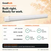 3FT LED T8 Tube, Type A+B, Replaces F25T8 Fluorescent Drops into your 3-foot fixture. — 4000K